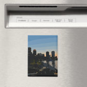 Aimant Boston Seaport Sunset City Skyline Aquarelle (In Situ (Lave-vaisselle))