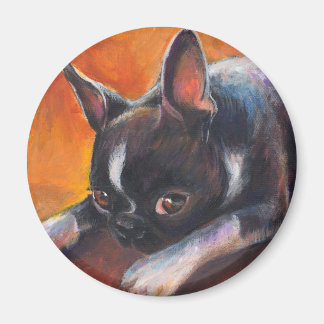 Aimant Boston Terrier chien de peinture Svetlana Novikova