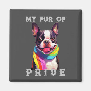 Aimant Boston Terrier Chien Rainbow Funny Ma Fierté fourr