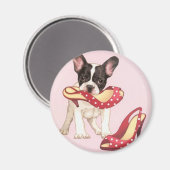 Aimant Boston Terrier Chiot Avec Chaussures (Recto/Verso)