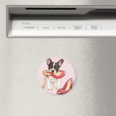 Aimant Boston Terrier Chiot Avec Chaussures (In Situ (Lave-vaisselle))