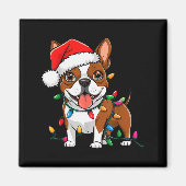 Aimant Boston Terrier Christmas Lights Xmas Dogs Men Wome (Devant)