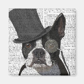 Aimant Boston Terrier, Formal Hound et Casquette (Devant)