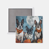 Aimant Boston terrier Halloween Épouvantable (Recto/Verso)