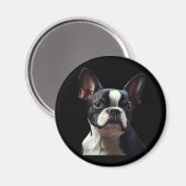 Aimant Boston Terrier - Huile Peinture classique T-shirt (Recto/Verso)