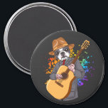Aimant Boston Terrier Jouer Acoustic Guitar Circle<br><div class="desc">Boston Terrier Jouer Acoustique Guitare Cool Musicien Guitariste Design familial Cadeau Circle Magnet Classic Collection.</div>