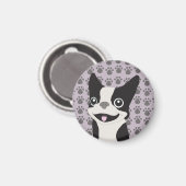 Aimant Boston Terrier, lila pourpre (Recto/Verso)