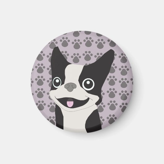 Aimant Boston Terrier, lila pourpre (Devant)