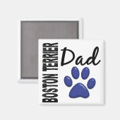 Aimant Boston Terrier Papa 2 (Recto/Verso)