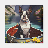 Aimant Boston Terrier sur une rame : une aventure Pittore (Devant)