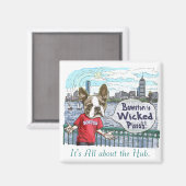 Aimant Boston Terrier Wicked Pissah Gear (Recto/Verso)