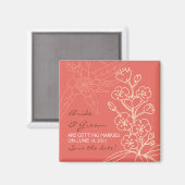 Aimant Botanica (Coral) Mariage Enregistrer la date (Recto/Verso)
