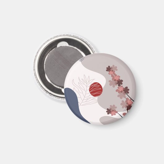 Aimant Botanique Boho Blue Magenta (Recto/Verso)