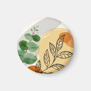 Aimant Botanique Boho Green Orange