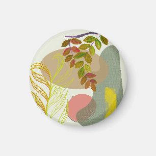 Aimant Botanique Boho jaune vert