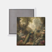 Aimant Botanique : trois paons dans le jardin anglais (Recto/Verso)