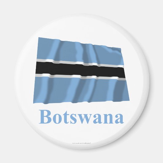 Aimant Botswana - Drapeau avec nom (Devant)
