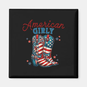 Aimant Bottes de cowboy coquette girly américaine 4 juill