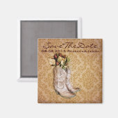 Aimant bottes de cowboy mariage campagnard ouest enregist (Recto/Verso)