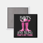 Aimant Bottes roses et bling c'est mon truc (Recto/Verso)