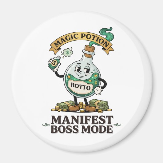 Aimant Botto Manifest Boss Mode Retro 1930s Cartoon Potio (Devant)
