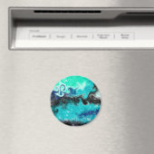 Aimant Boucles de marbre turquoise, bleu et noir (In Situ (Lave-vaisselle))