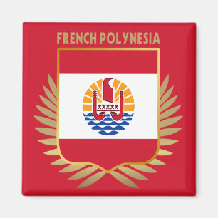Aimant Bouclier Drapeau De Polynésie Française