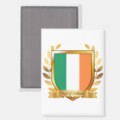 Aimant Bouclier du drapeau de la République d'Irlande (Recto/Verso)
