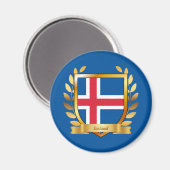 Aimant Bouclier du drapeau de l'Islande (Recto/Verso)