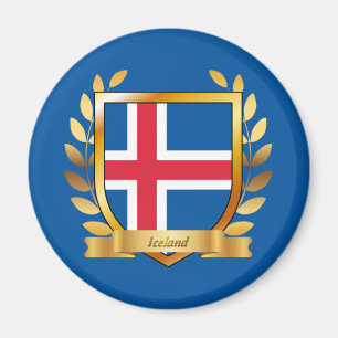 Aimant Bouclier du drapeau de l'Islande