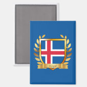 Aimant Bouclier du drapeau de l'Islande (Recto/Verso)