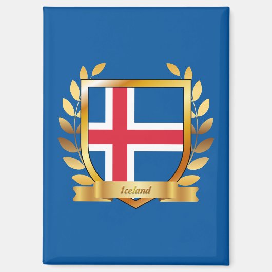 Aimant Bouclier du drapeau de l'Islande (Recto)