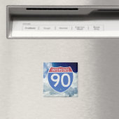 Aimant Bouclier Interstate 90 contre ciel bleu avec nuage (In Situ (Lave-vaisselle))