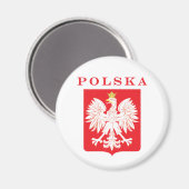 Aimant Bouclier rouge de l'aigle polska (Recto/Verso)