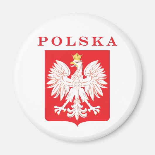 Aimant Bouclier rouge de l'aigle polska (Devant)