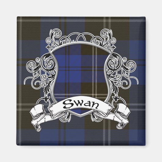 Aimant Bouclier Tartan Swan (Devant)