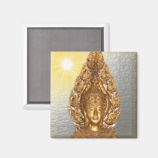 Aimant bouddha en argent (Recto/Verso)