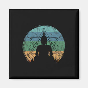 Aimant Bouddha Rétro Yoga Bouddhiste Méditation Spirituel