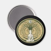 Aimant Bouddha sous l'arbre de Bodhi (Recto/Verso)