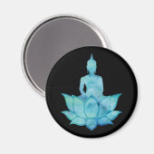 Aimant Bouddha sur Lotus Blue (Recto/Verso)