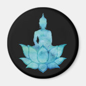 Aimant Bouddha sur Lotus Blue (Devant)