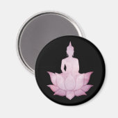 Aimant Bouddha sur Lotus Pink (Recto/Verso)