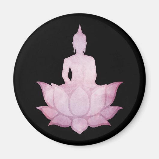 Aimant Bouddha sur Lotus Pink (Devant)