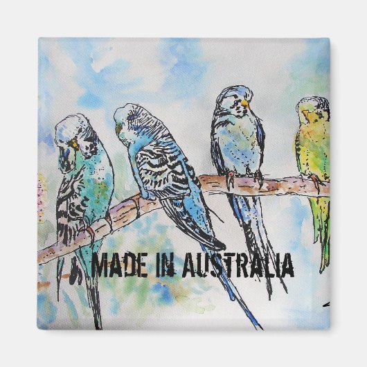 Aimant Boudin Aquarelle Oiseau Cute Fabriqué En Australie (Devant)