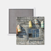 Aimant Bouées sur un mur, Peggy’s Cove, Nouvelle-Écosse. (Recto/Verso)