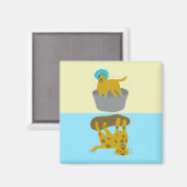 Aimant Boueux / Chien pendant le bain Funny Clean Dirty L (Recto/Verso)