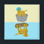 Aimant Boueux / Chien pendant le bain Funny Clean Dirty L<br><div class="desc">Faites connaître à tous les membres de la maison, même les membres canins, l'état du contenu du lave-vaisselle avec cet amusant aimant propre et sale. Une moitié dispose d'un chien "propre" portant un casquette de douche et prenant un bain dans une baignoire à l'ancienne. L'autre moitié est constituée d'un chien...</div>