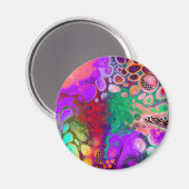 Aimant Bouffée de couleurs Digital Fluid Art (Recto/Verso)