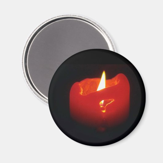 Aimant - Bougie rouge avec flamme (Recto/Verso)