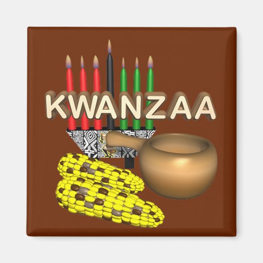 Aimant Bougies de Kwanzaa - (Devant)